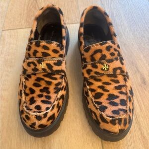 Tory Burch Leopard Print lug  Loafers